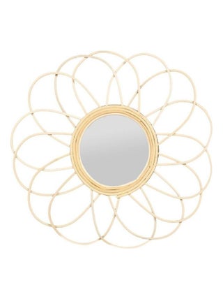 Miroir marguerite rotin D38.5