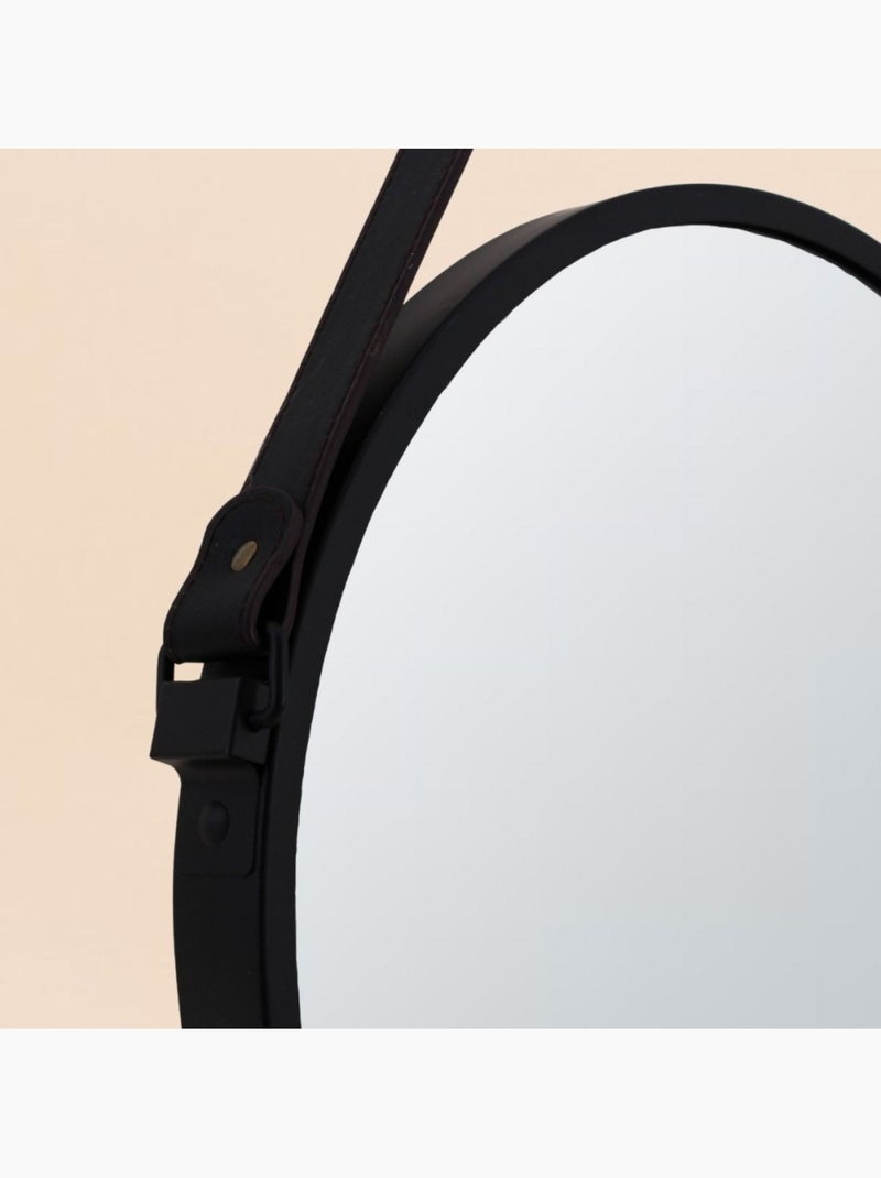 Miroir métal 37cm avec anse Noir - Kiabi