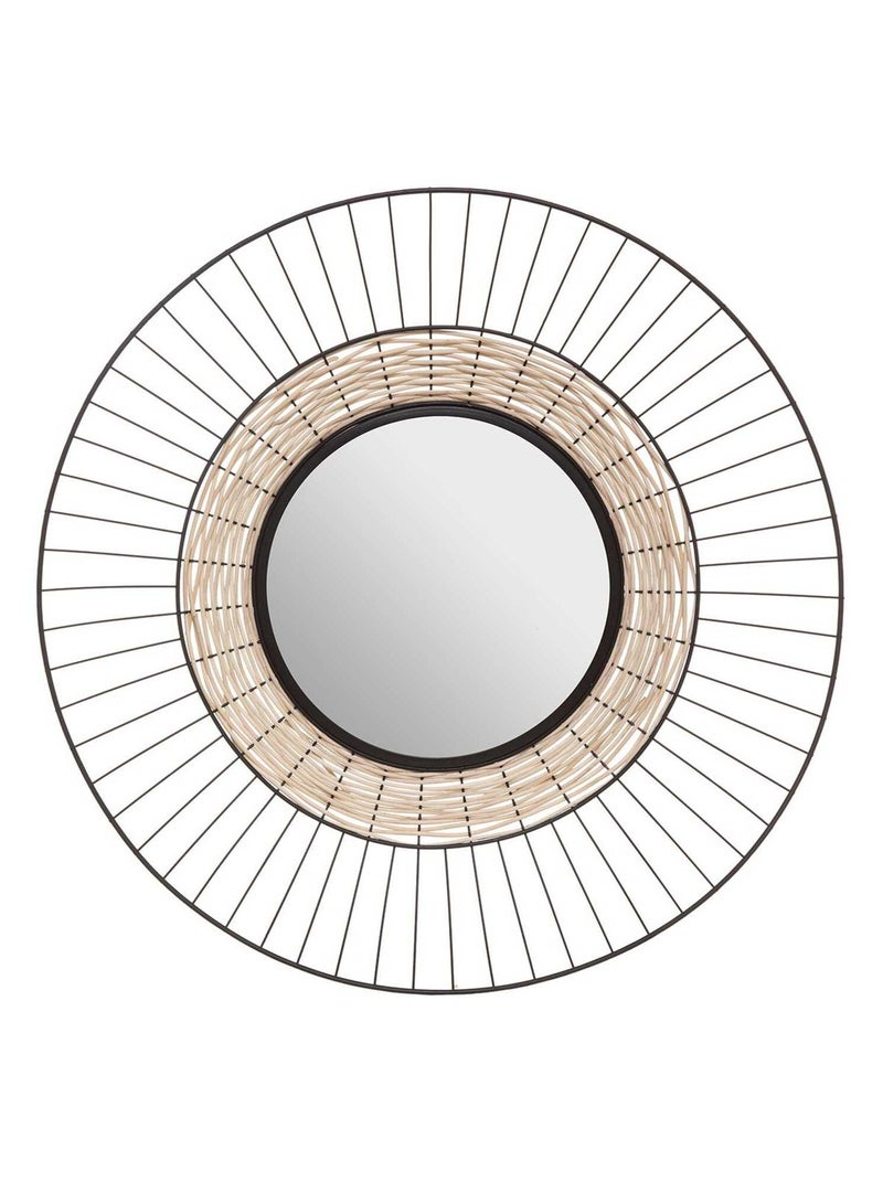 Miroir métal rotin Suwa D65 Noir - Kiabi