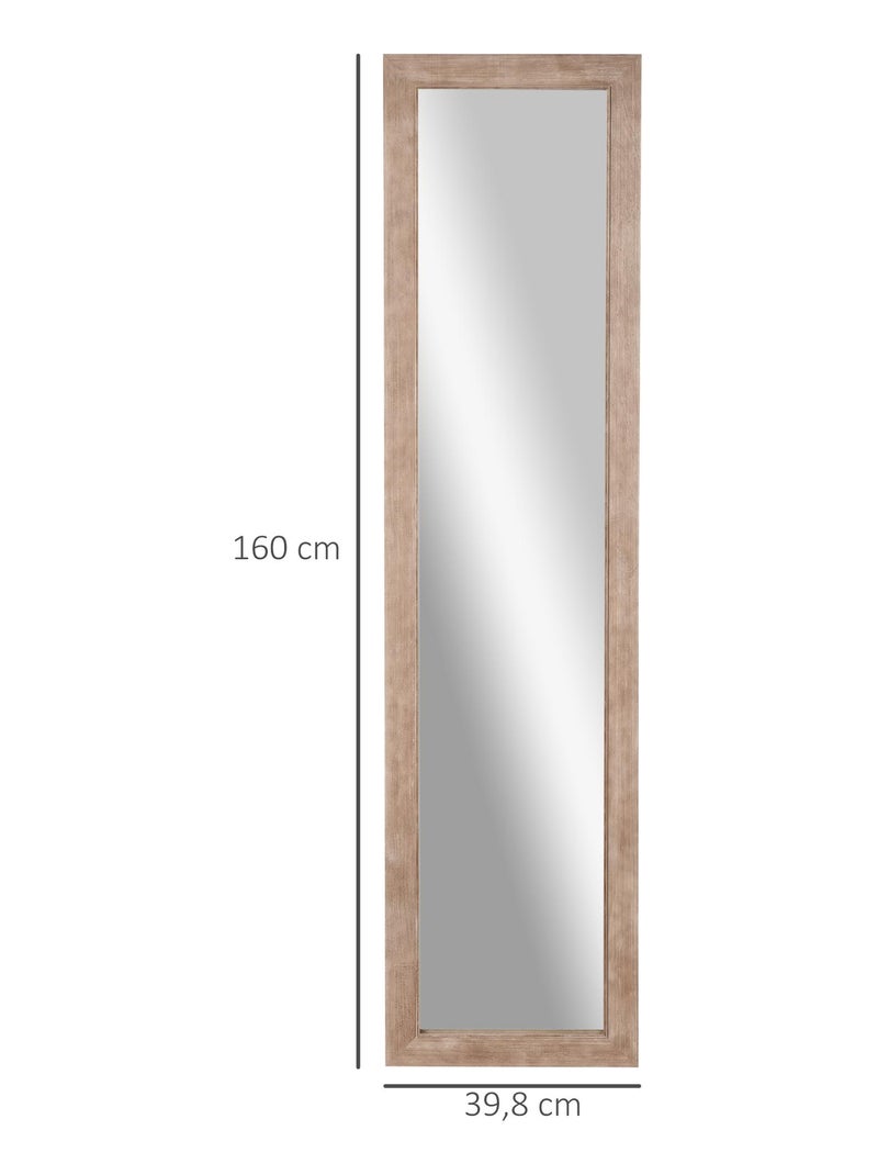 Miroir mural - cadre bois de pin effet vieilli Beige - Kiabi