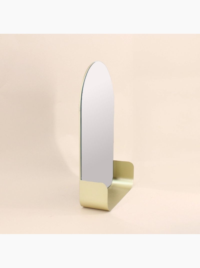 Miroir mural arche avec étagère doré 50x33cm Doré - Kiabi