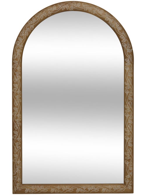 Miroir mural arche bois gravé motifs végétaux ETHEL - Kiabi Miroir mural arche bois gravé motifs végétaux ETHEL - Kiabi