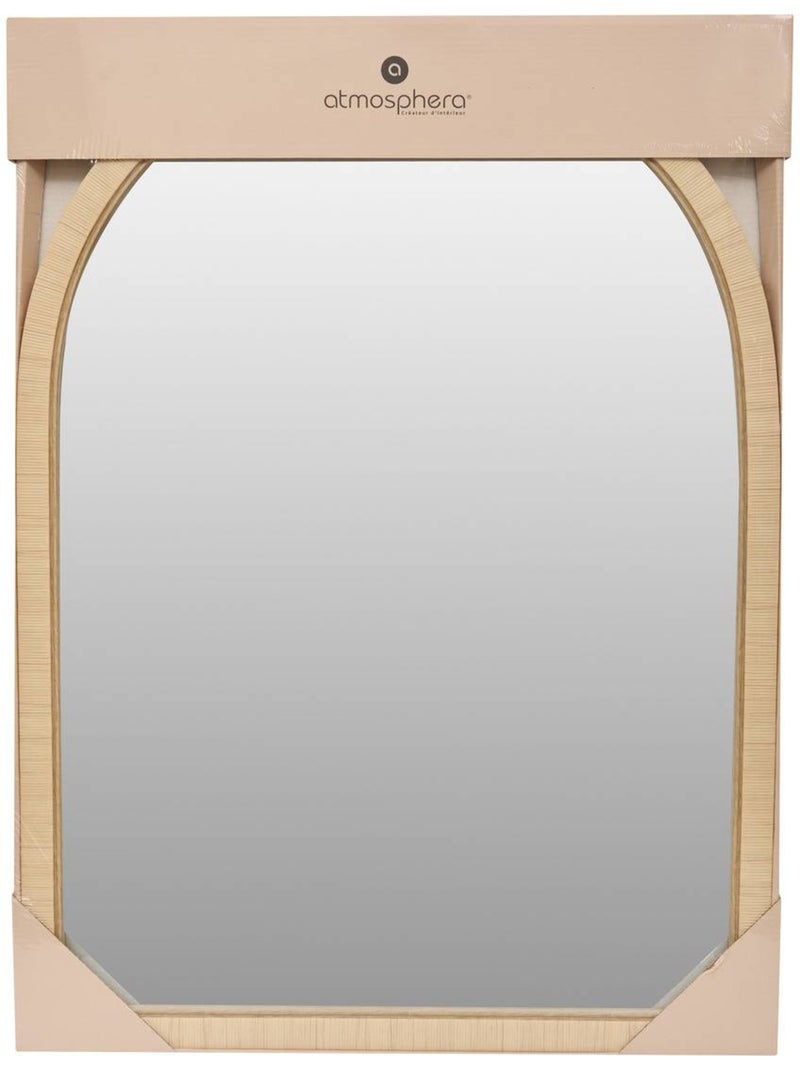 Miroir mural arche effet bois THEA Beige - Kiabi
