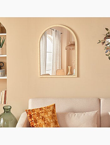 Miroir mural arche effet bois thea