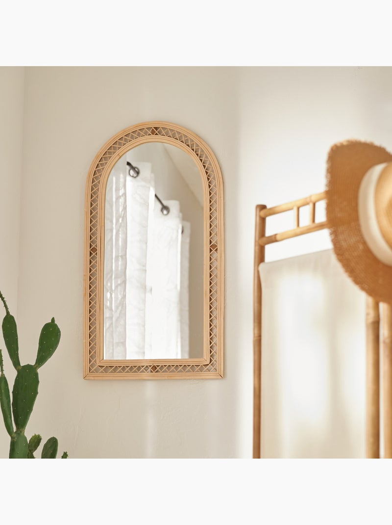 Miroir mural arche rotin tressé ANAHI Marron - Kiabi