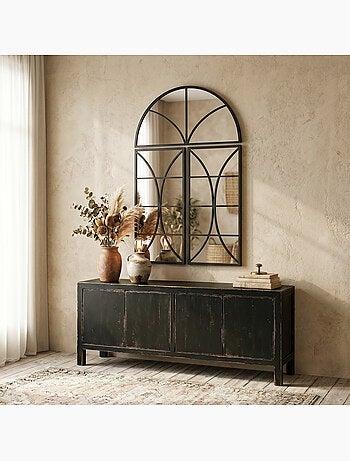 Miroir mural aspect verrière style classique 3 pièces