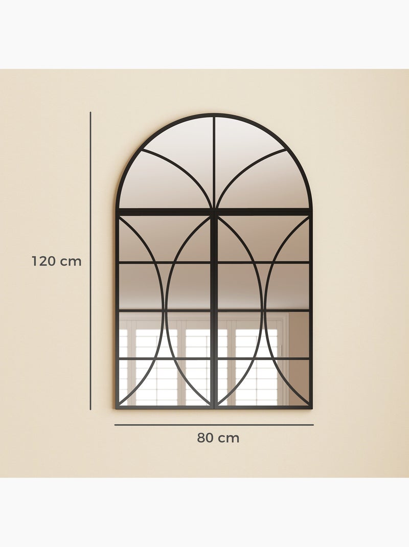 Miroir mural aspect verrière style classique 3 pièces Noir - Kiabi