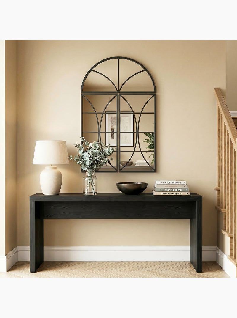 Miroir mural aspect verrière style classique 3 pièces Noir - Kiabi