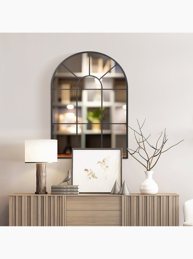 Miroir mural aspect verrière style classique Noir - Kiabi