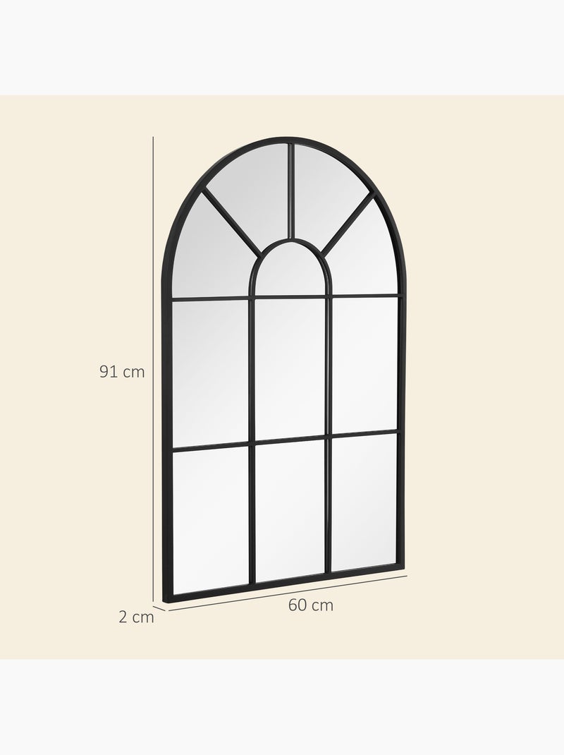 Miroir mural aspect verrière style classique Noir - Kiabi