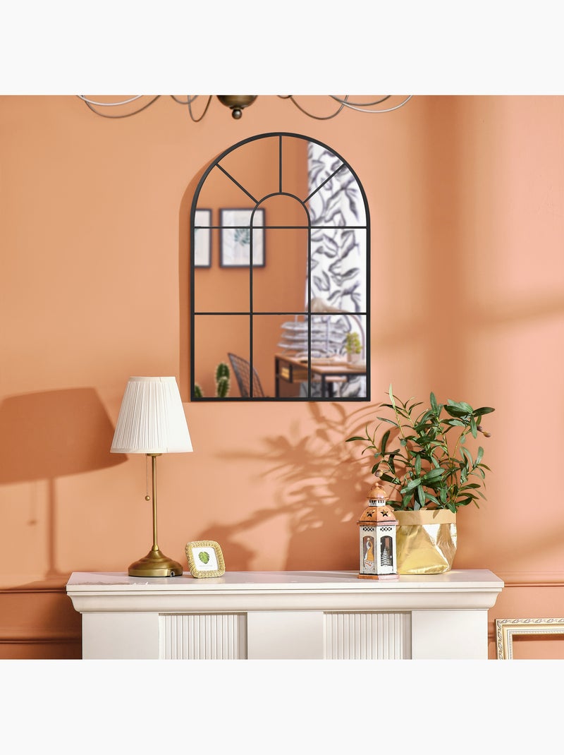 Miroir mural aspect verrière style classique Noir - Kiabi
