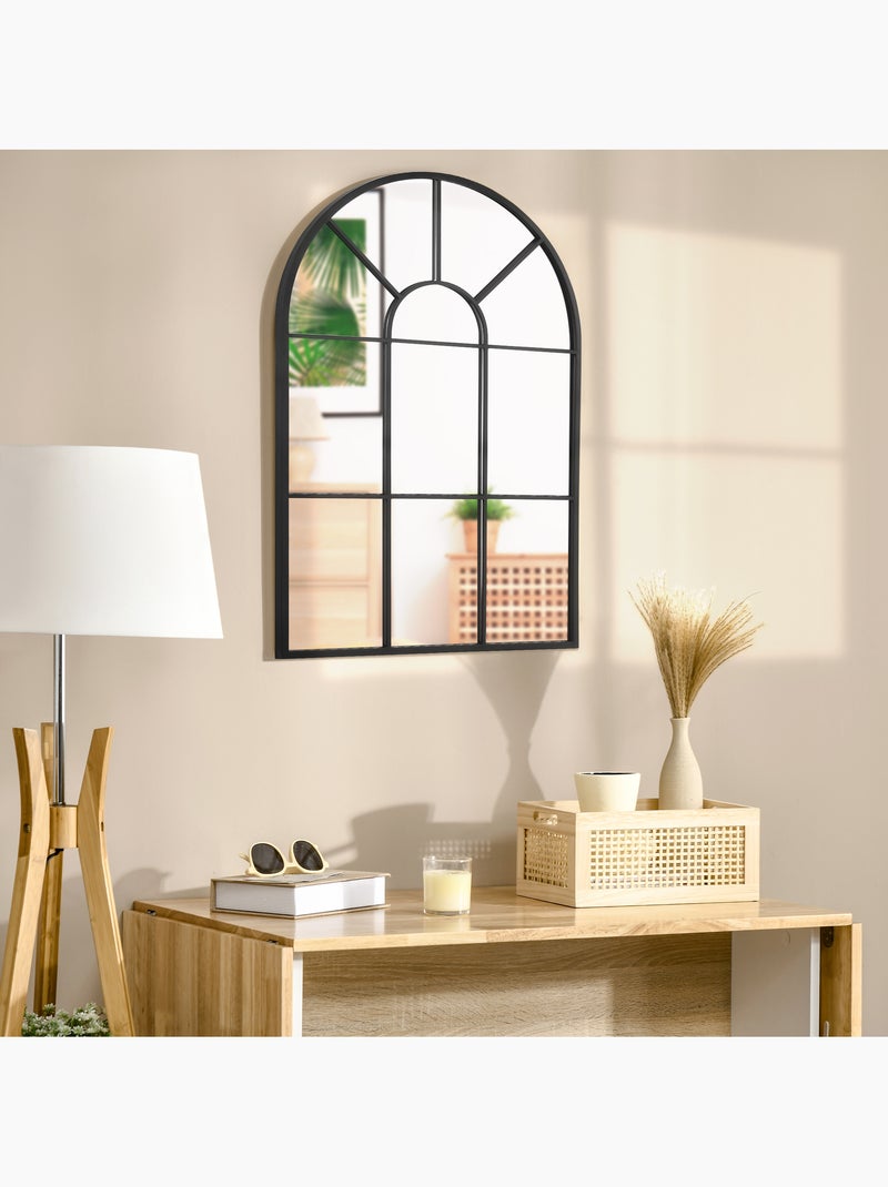 Miroir mural aspect verrière style classique Noir - Kiabi