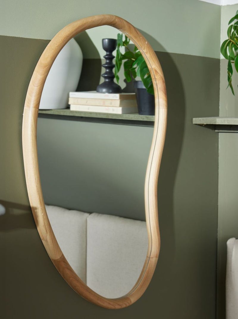 Miroir mural asymétrique en bois MATCHA Beige - Kiabi