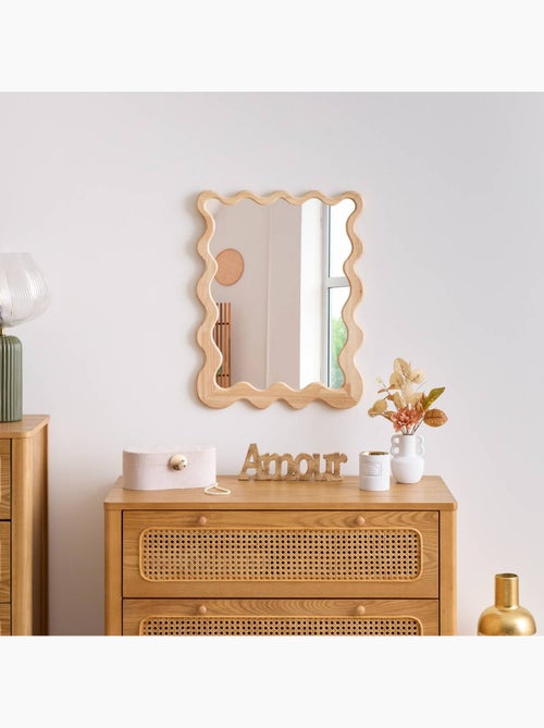 Miroir mural cadre bois effet vague BROOKE - Kiabi