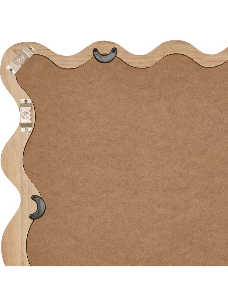 Miroir mural cadre en bois effet vague BROOKE Beige - Kiabi