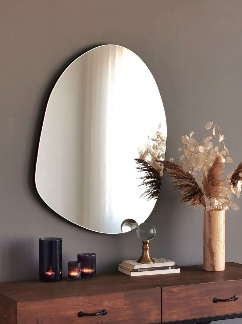 Miroir mural décoratif forme organique CELIAN Argent - Kiabi