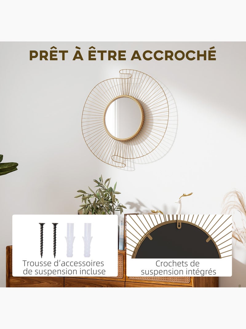 Miroir mural décoratif Jaune - Kiabi
