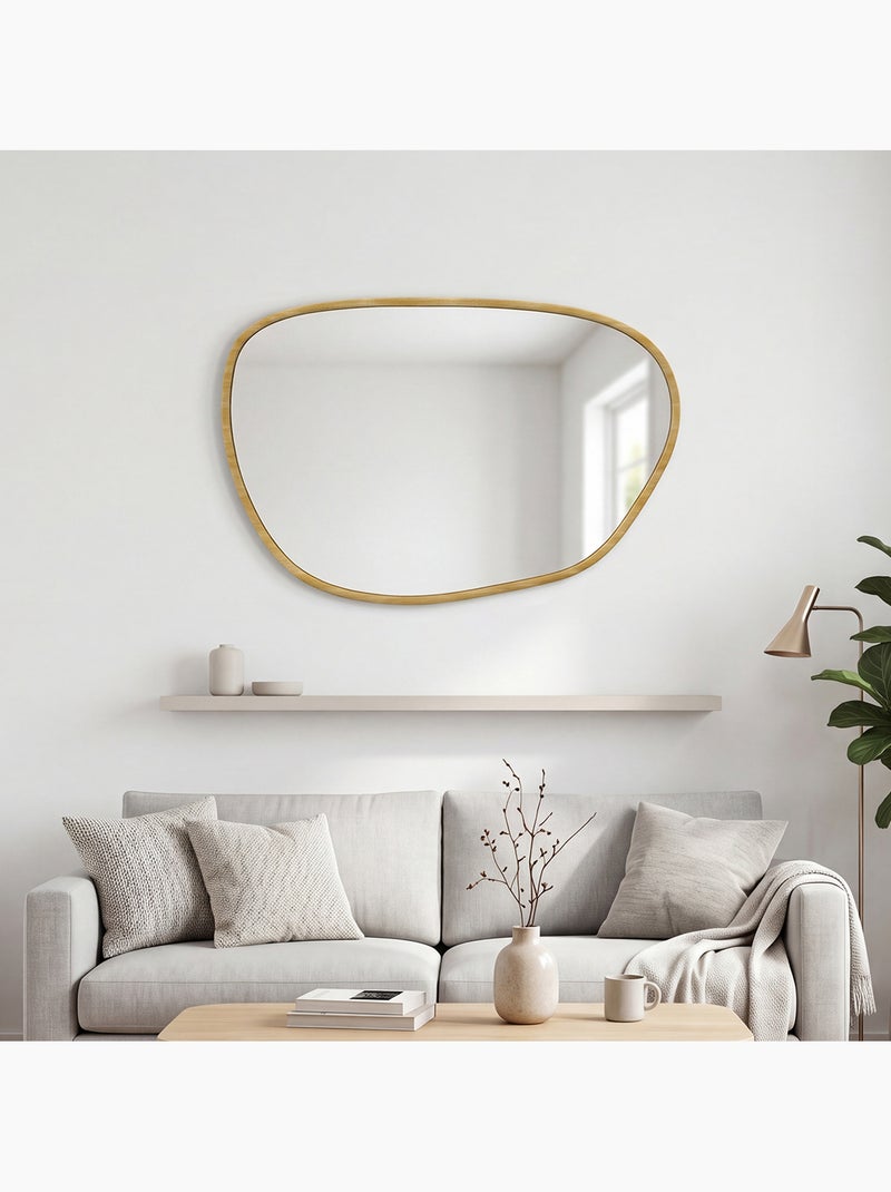 Miroir mural design organique naturel Beige - Kiabi