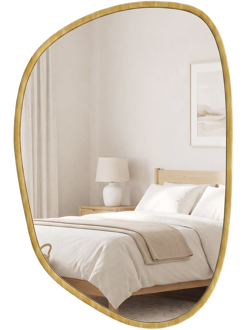 Miroir mural design organique naturel Beige - Kiabi