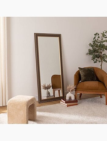 Miroir mural effet bois anke