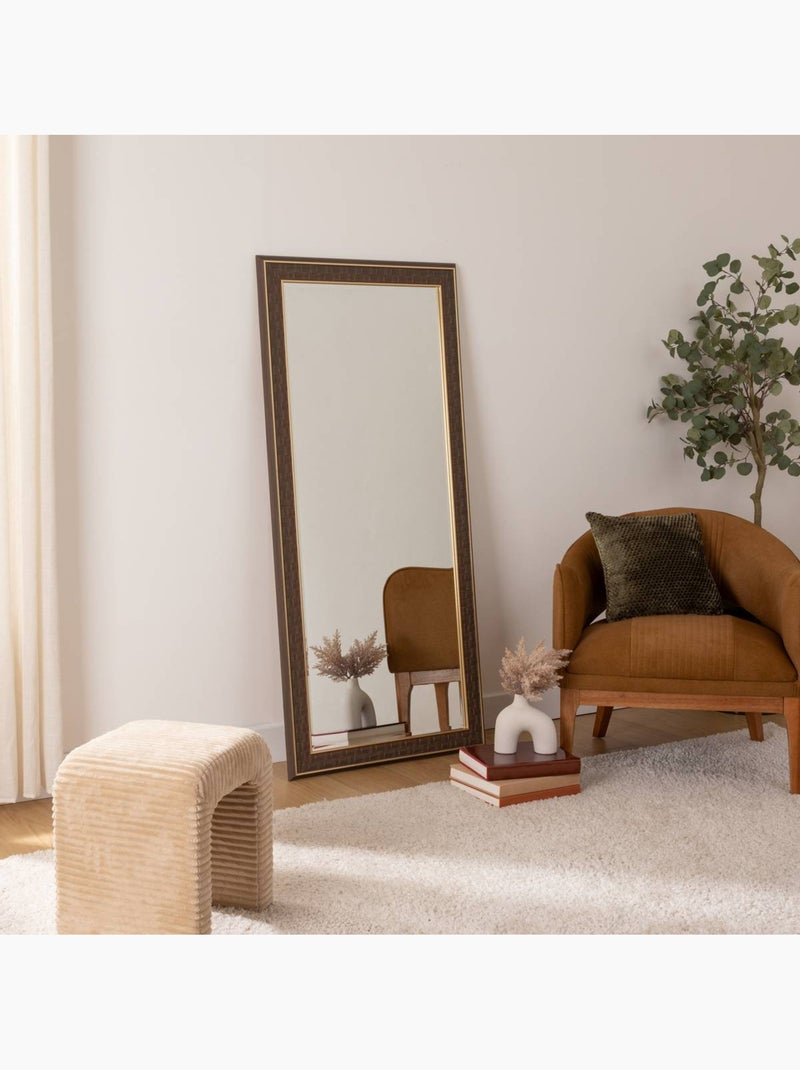 Miroir mural effet bois ANKE Marron - Kiabi