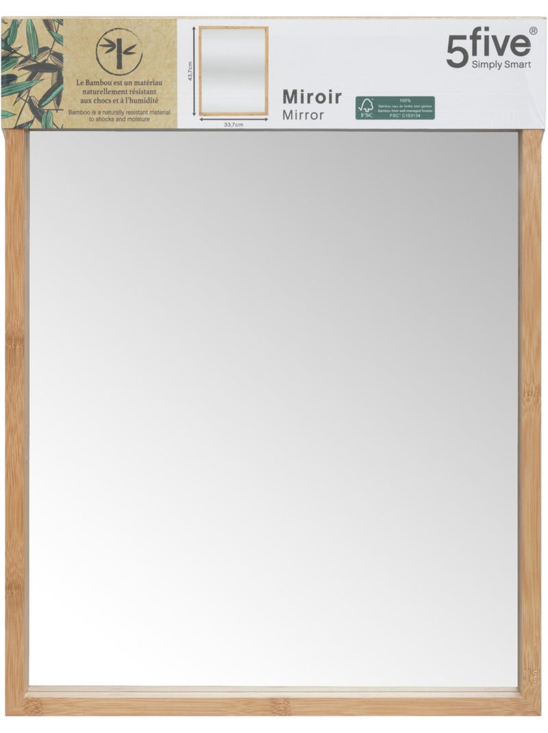 Miroir mural en bambou Marron - Kiabi