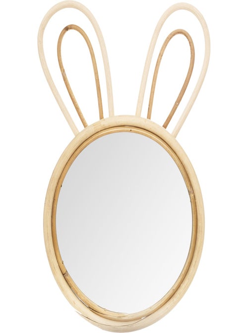 Miroir mural enfant en forme de lapin en rotin - Kiabi