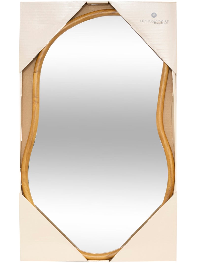 Miroir mural forme organique bois paulownia LIVIA Beige - Kiabi