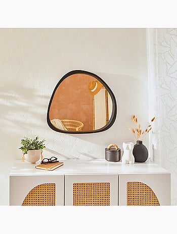 Miroir mural forme organique bois teinté WAYNE