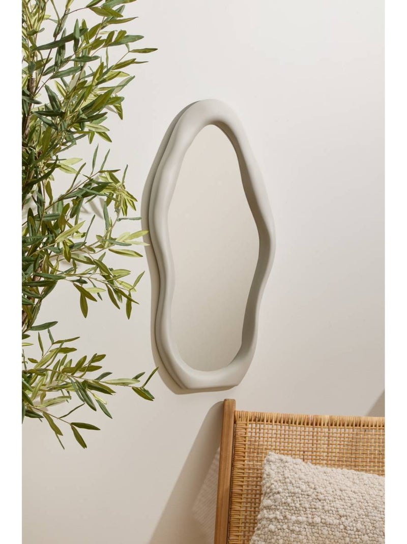 Miroir mural forme organique contours ondulés ANGIE Sable - Kiabi