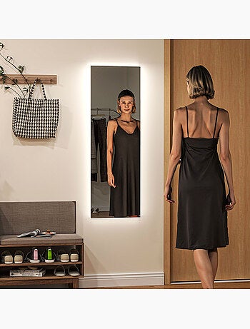 Miroir mural led dim. 40l x 120h cm - miroir led réglable tactile