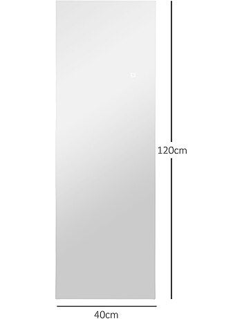 Miroir mural led dim. 40l x 120h cm - miroir led réglable tactile