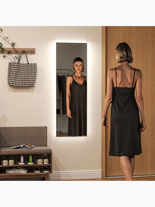 Miroir mural led dim. 40l x 120h cm - miroir led réglable tactile - Kiabi