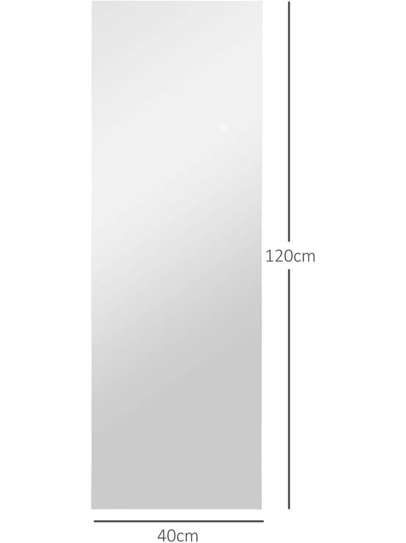 Miroir mural led dim. 40l x 120h cm - miroir led réglable tactile Gris - Kiabi