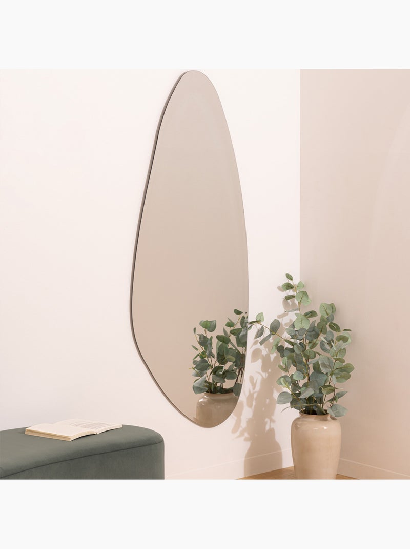 Miroir mural organique biseauté 142cm AIDAN Argent - Kiabi