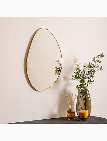 Miroir mural organique doré 60x40cm ROMAN
