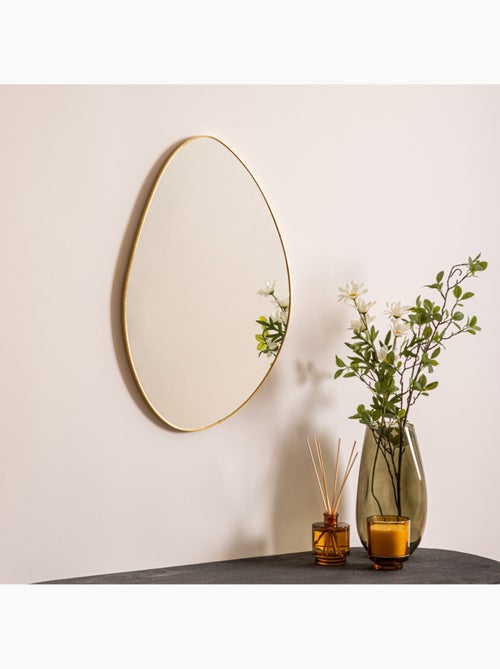 Miroir mural organique doré 60x40cm ROMAN - Kiabi