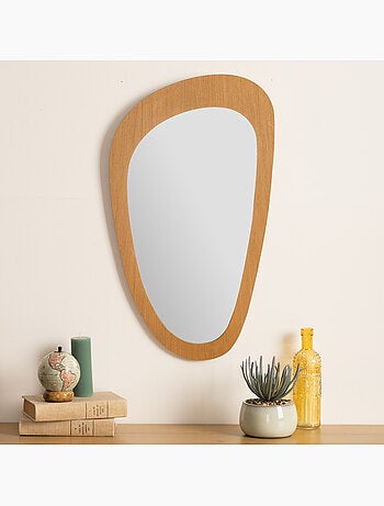 Miroir mural organique en bois 70cm SOPHIE