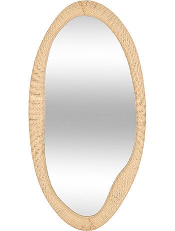 Miroir mural organique en corde tressée 114cm LAIA