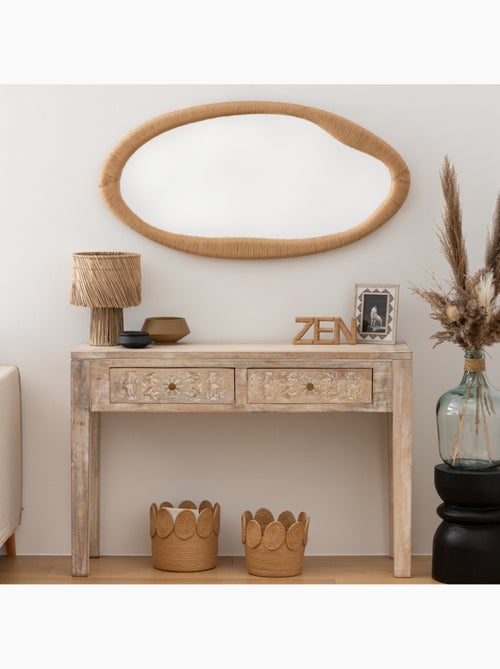 Miroir mural organique en corde tressée 114cm LAIA - Kiabi
