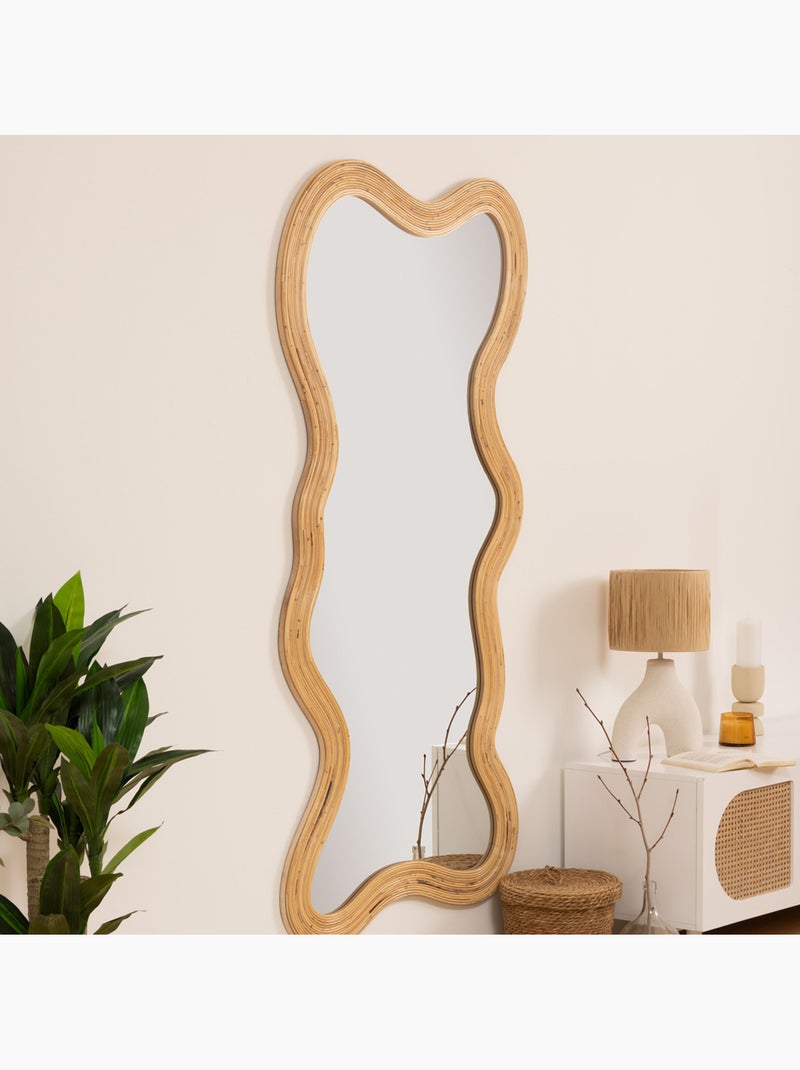 Miroir mural organique rotin 179x86cm MAGGIE Beige - Kiabi