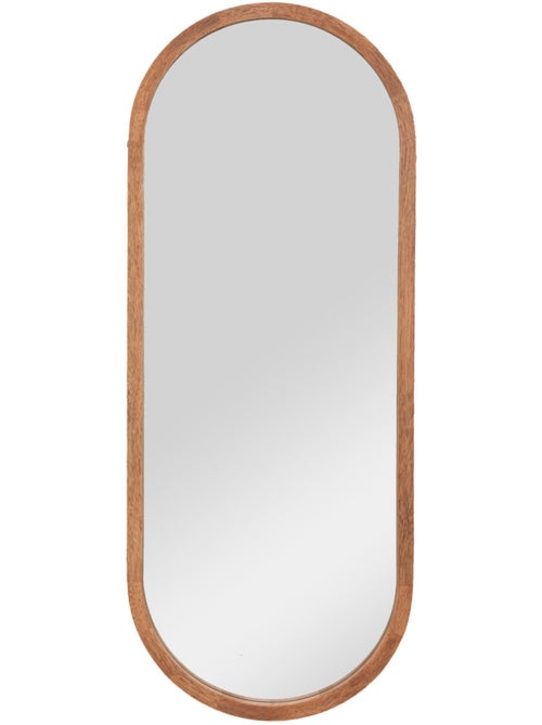 Miroir mural ovale bois hévéa GIANNI - Kiabi