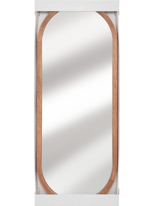 Miroir mural ovale bois hévéa GIANNI - Kiabi