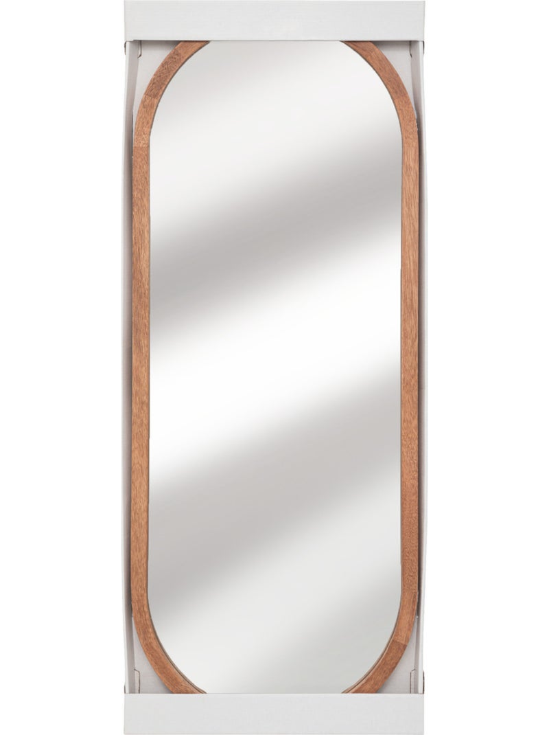 Miroir mural ovale bois hévéa GIANNI Marron - Kiabi