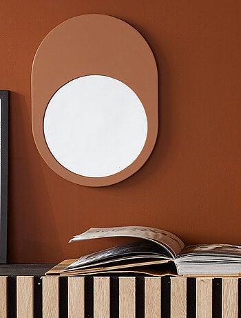 Miroir mural ovale en bois MOKA