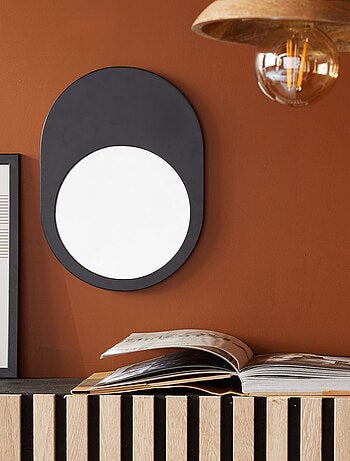 Miroir mural ovale en bois MOKA