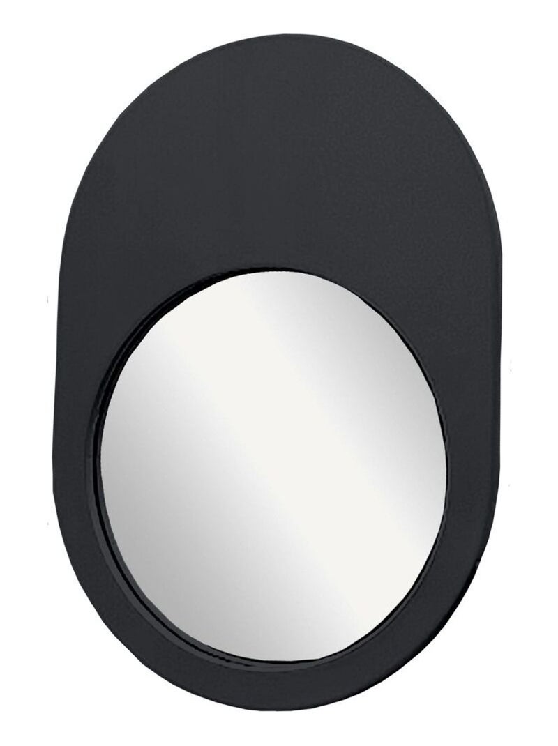 Miroir mural ovale en bois MOKA Noir - Kiabi