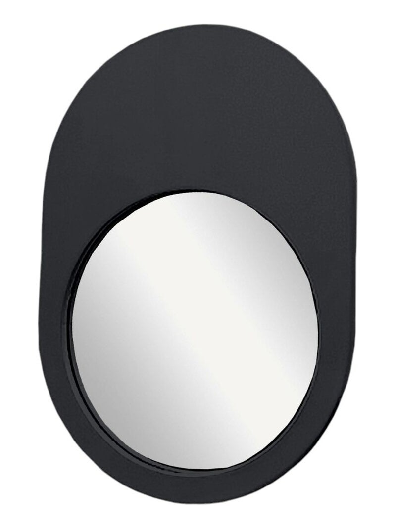 Miroir mural ovale en bois MOKA Noir - Kiabi