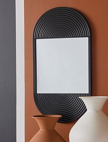 Miroir mural ovale en bois MOKA