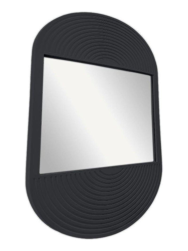 Miroir mural ovale en bois MOKA Noir - Kiabi